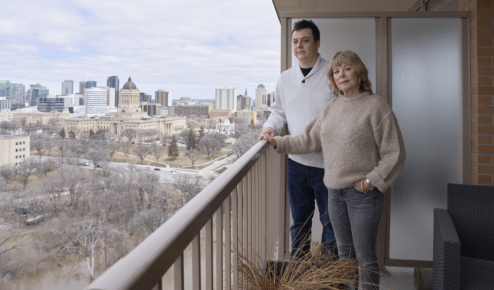 Brenda Hildebrand and her son Rejean Brandt.